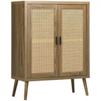 Madia / Buffet Brown Rattan Door, 3 Ripiani, 1 Persona