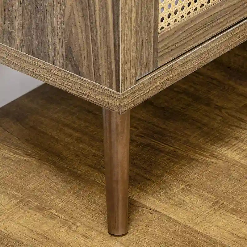 Madia / Buffet Brown Rattan Door, 3 Ripiani, 1 Persona