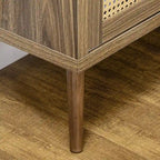 Madia / Buffet Brown Rattan Door, 3 Ripiani, 1 Persona