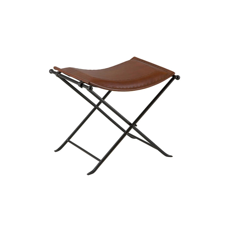Panchina pieghevole Cinnamon con sedile a sella in pelle, 1 posto