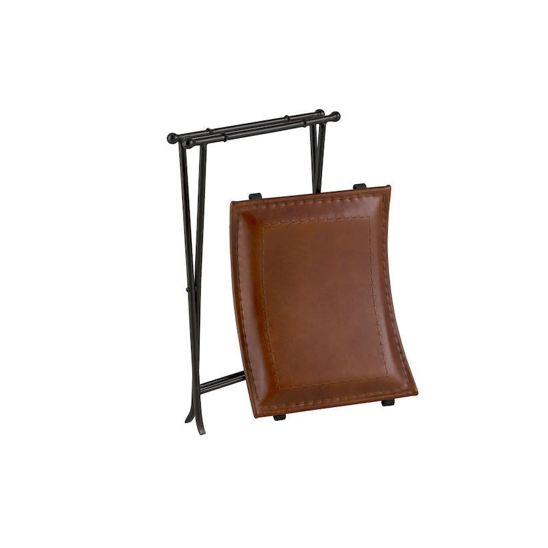 Panchina pieghevole Cinnamon con sedile a sella in pelle, 1 posto