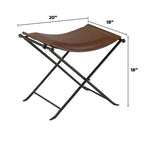 Panchina pieghevole Cinnamon con sedile a sella in pelle, 1 posto