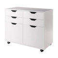 32  White 2 Section Mobile Storage Cabinet
