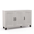 Credenza bianca a 3 ante con ripiani regolabili, montaggio in 1 persona