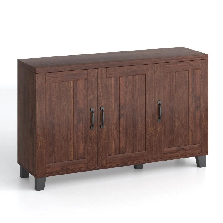 3-Door Buffet Sideboard with Adjustable Shelves and Anti-Tipping Kits - 45  x 13  x 28  (L x W x H)