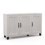 Credenza bianca a 3 ante con ripiani regolabili, montaggio in 1 persona