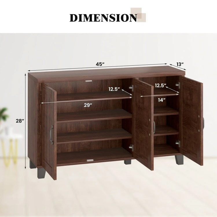 Credenza bianca a 3 ante con ripiani regolabili, montaggio in 1 persona