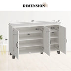 Credenza bianca a 3 ante con ripiani regolabili, montaggio in 1 persona