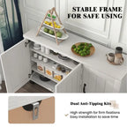 Credenza bianca a 3 ante con ripiani regolabili, montaggio in 1 persona