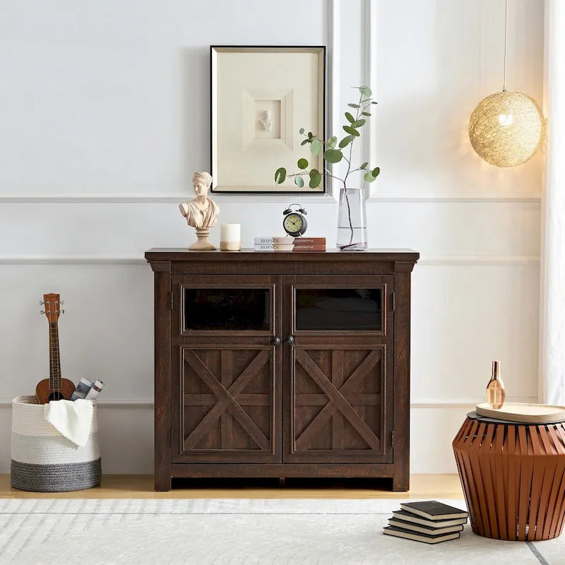 38 Vetrina grande/credenza a 2 ante in stile rustico - N/D