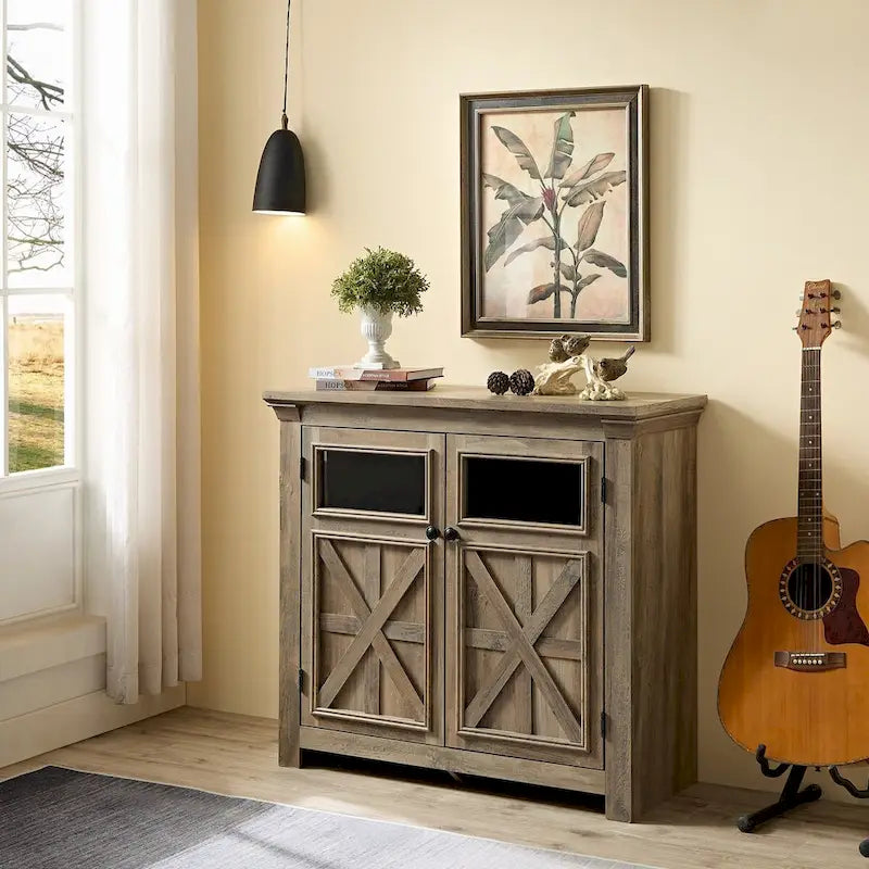 38 Vetrina grande/credenza a 2 ante in stile rustico - N/D