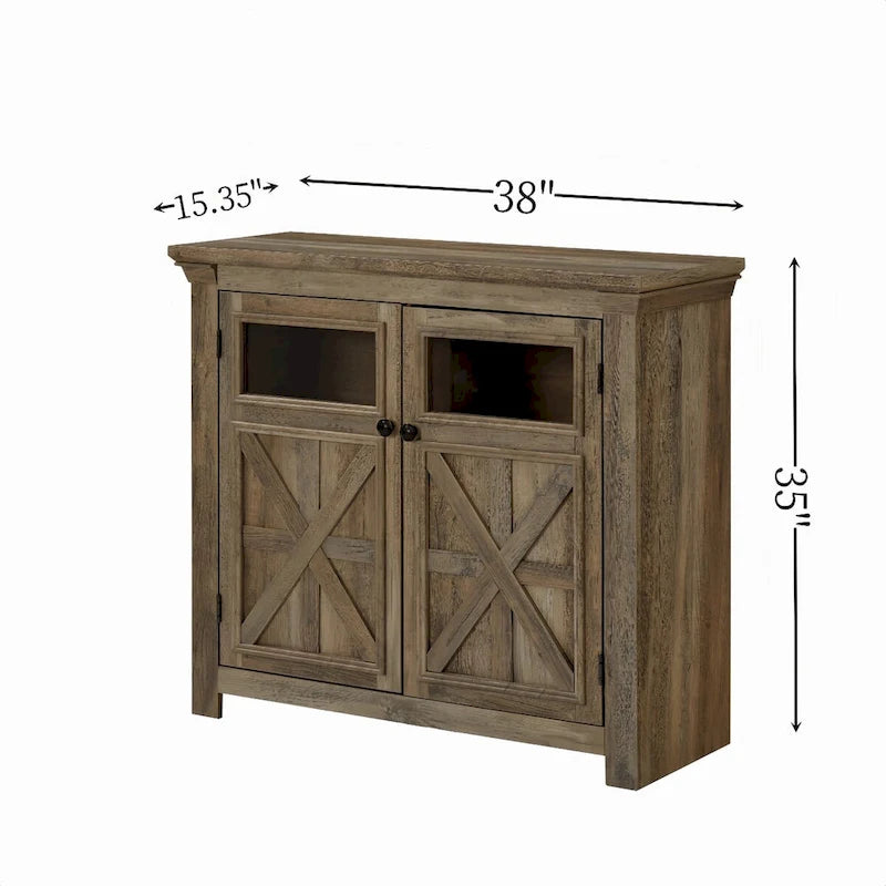 38 Vetrina grande/credenza a 2 ante in stile rustico - N/D