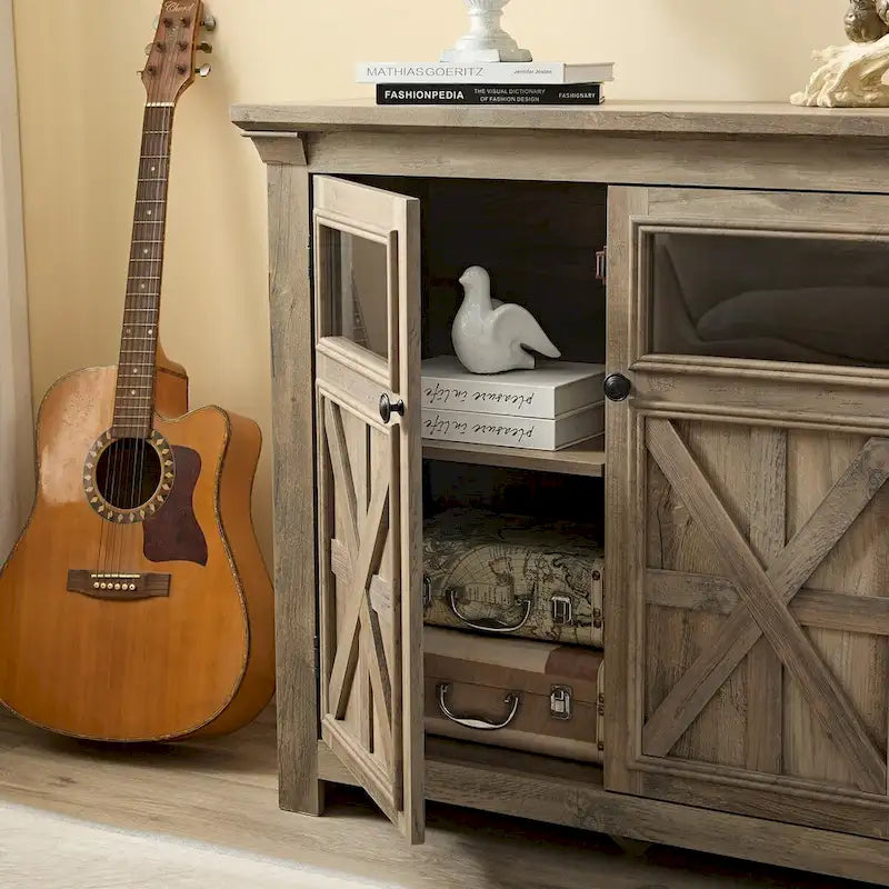 38 Vetrina grande/credenza a 2 ante in stile rustico - N/D