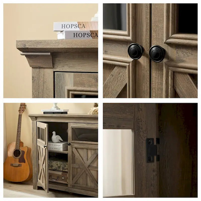 38 Vetrina grande/credenza a 2 ante in stile rustico - N/D