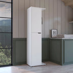 Austin 70-Inch High One Door and Four Shelves Engineered Wood White