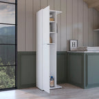 Armadio contenitore bianco a 1 anta, alto 178 cm, con 4 ripiani