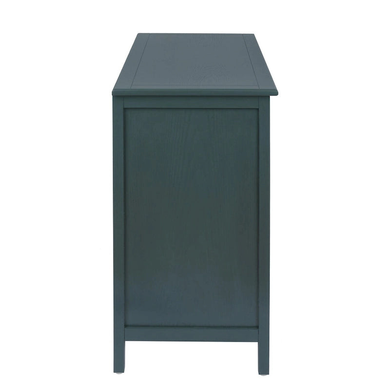 Mobile contenitore a 3 cassetti in rattan, Grigio/Verde/Blu, Montaggio da parte di una sola persona