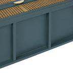 Mobile contenitore a 3 cassetti in rattan, Grigio/Verde/Blu, Montaggio da parte di una sola persona