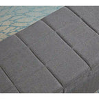 Panca contenitore imbottita beige chiaro/grigio chiaro, seduta per 1-2 persone, con coperchio sollevabile