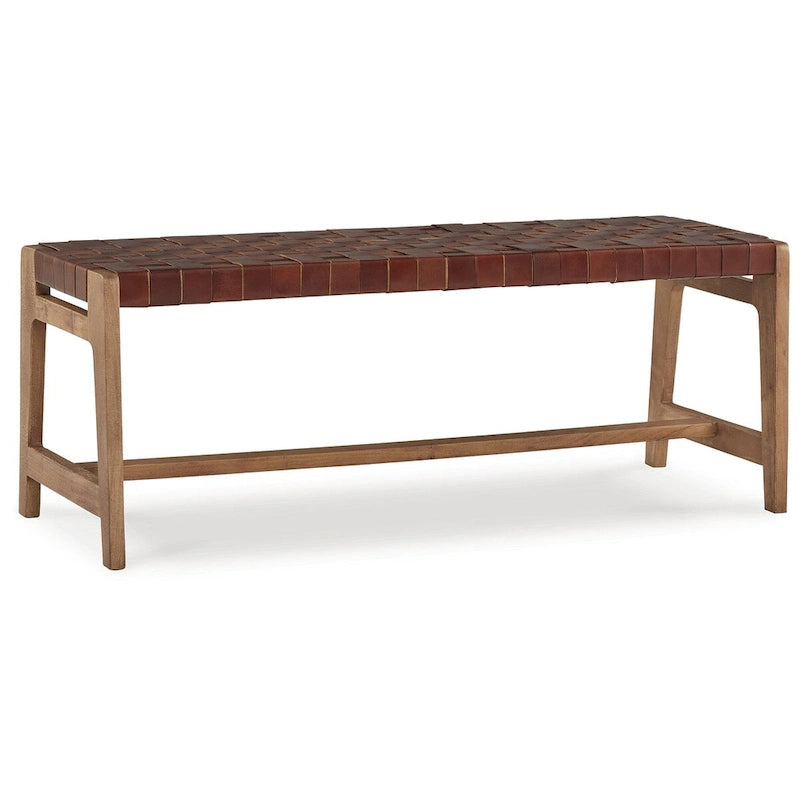 Panca Accento Mid-Century Naturale/Marrone, 1 Posto
