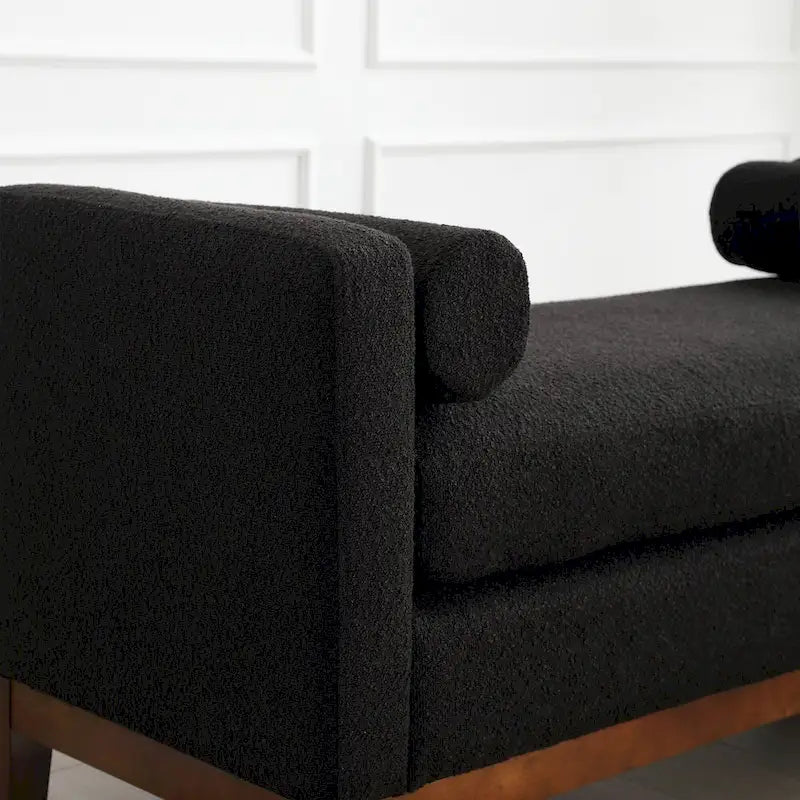 Panca Contenitore Imbottita con Gambe in Legno e Cuscini a Rullo, Multicolore, Posto Singolo