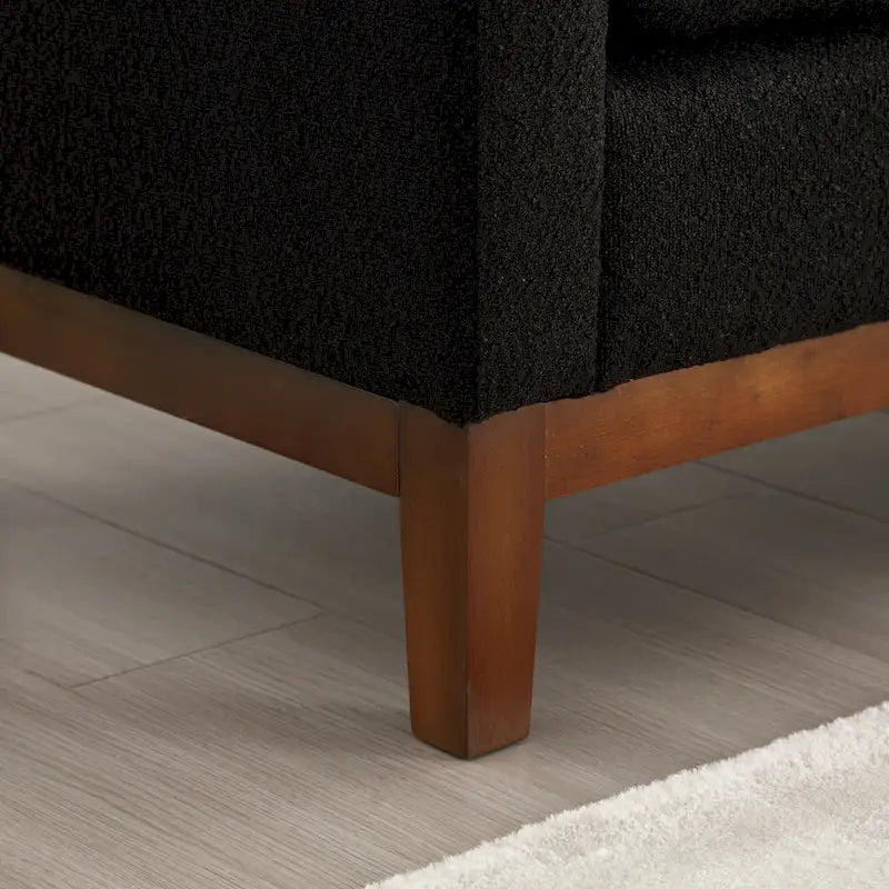 Panca Contenitore Imbottita con Gambe in Legno e Cuscini a Rullo, Multicolore, Posto Singolo