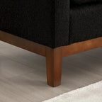 Panca Contenitore Imbottita con Gambe in Legno e Cuscini a Rullo, Multicolore, Posto Singolo