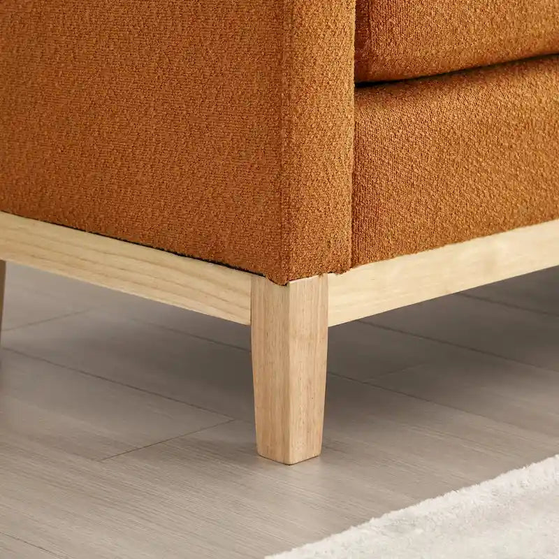 Panca Contenitore Imbottita con Gambe in Legno e Cuscini a Rullo, Multicolore, Posto Singolo
