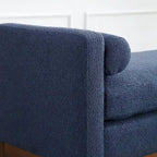 Panca Contenitore Imbottita con Gambe in Legno e Cuscini a Rullo, Multicolore, Posto Singolo