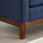 Panca Contenitore Imbottita con Gambe in Legno e Cuscini a Rullo, Multicolore, Posto Singolo