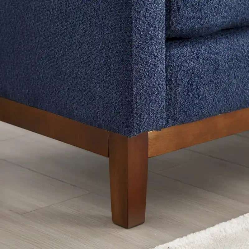Panca Contenitore Imbottita con Gambe in Legno e Cuscini a Rullo, Multicolore, Posto Singolo