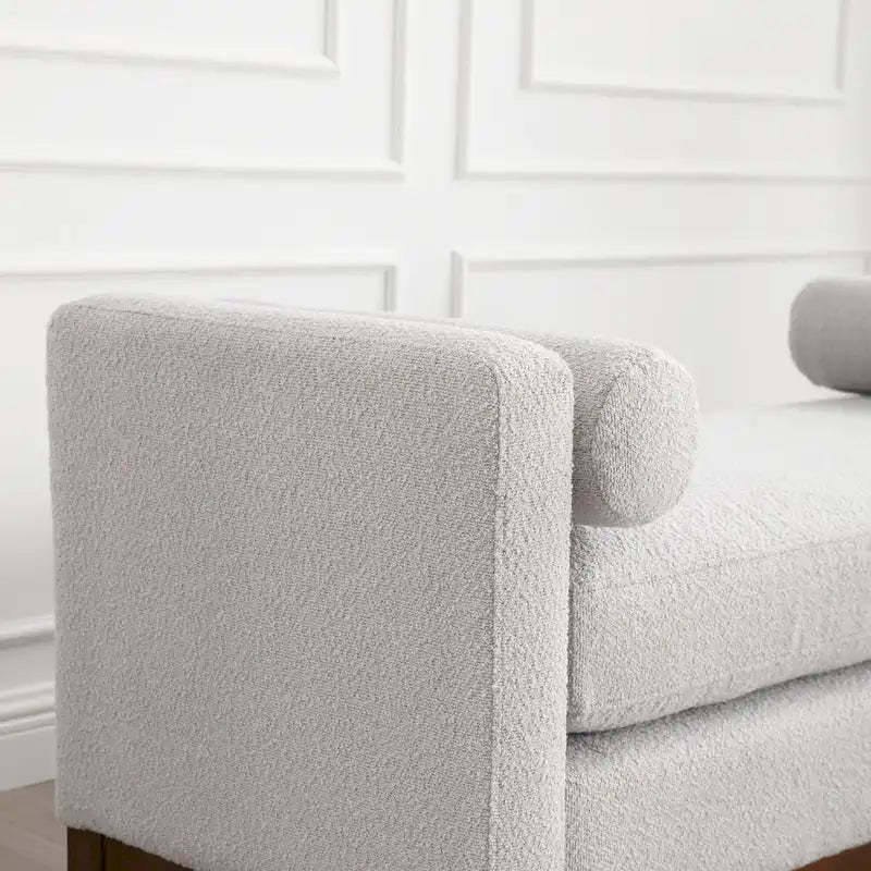 Panca Contenitore Imbottita con Gambe in Legno e Cuscini a Rullo, Multicolore, Posto Singolo
