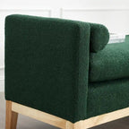 Panca Contenitore Imbottita con Gambe in Legno e Cuscini a Rullo, Multicolore, Posto Singolo
