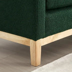 Panca Contenitore Imbottita con Gambe in Legno e Cuscini a Rullo, Multicolore, Posto Singolo