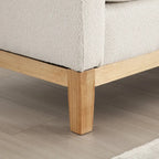 Panca Contenitore Imbottita con Gambe in Legno e Cuscini a Rullo, Multicolore, Posto Singolo