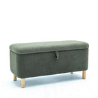 Panca contenitore/Pouf Bouclé Bianca/Verde/Arancione/Blu/Rosa, Posto singolo