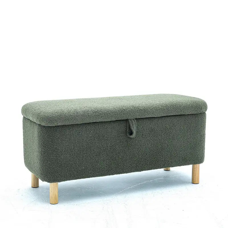 Panca contenitore/Pouf Bouclé Bianca/Verde/Arancione/Blu/Rosa, Posto singolo