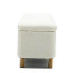 Panca contenitore/Pouf Bouclé Bianca/Verde/Arancione/Blu/Rosa, Posto singolo