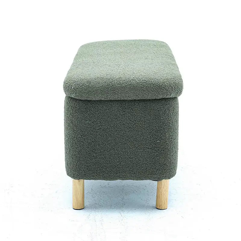 Panca contenitore/Pouf Bouclé Bianca/Verde/Arancione/Blu/Rosa, Posto singolo