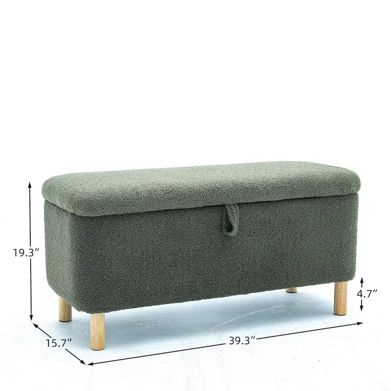 Panca contenitore/Pouf Bouclé Bianca/Verde/Arancione/Blu/Rosa, Posto singolo