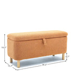 Panca contenitore/Pouf Bouclé Bianca/Verde/Arancione/Blu/Rosa, Posto singolo