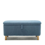 Panca contenitore/Pouf Bouclé Bianca/Verde/Arancione/Blu/Rosa, Posto singolo