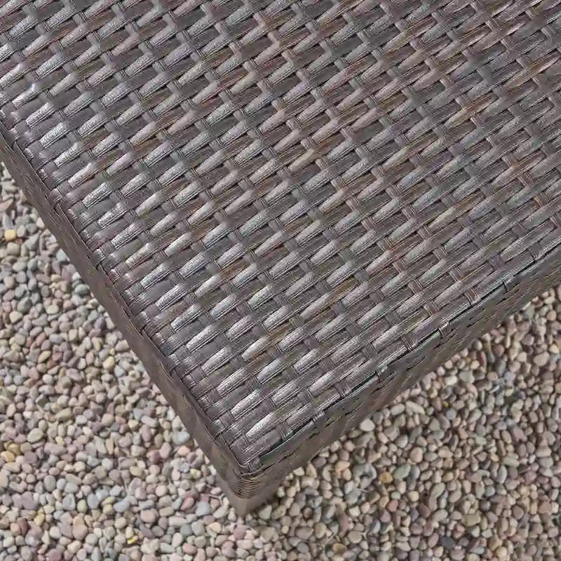 Panca contenitore in vimini marrone multi con ripiano, 2 posti a sedere