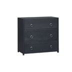 Mobiletto a 3 cassetti spazzolato metallico denim, bianco e nero