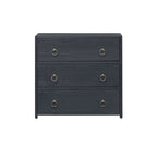 Mobiletto a 3 cassetti spazzolato metallico denim, bianco e nero