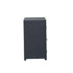 Mobiletto a 3 cassetti spazzolato metallico denim, bianco e nero