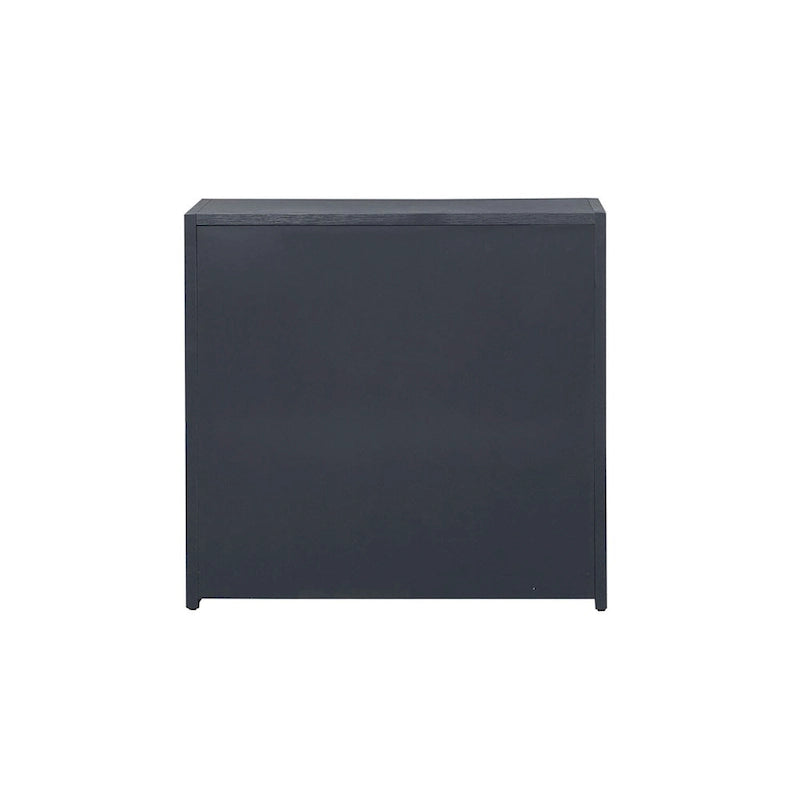 Mobiletto a 3 cassetti spazzolato metallico denim, bianco e nero