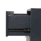 Mobiletto a 3 cassetti spazzolato metallico denim, bianco e nero