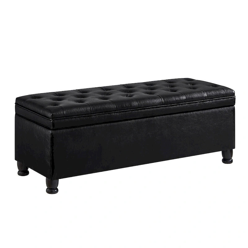 Panca contenitore imbottita in lino color azzurro / lino / nero / grigio con gambe a spillo, 1 posto