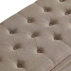 Panca contenitore imbottita in lino color azzurro / lino / nero / grigio con gambe a spillo, 1 posto